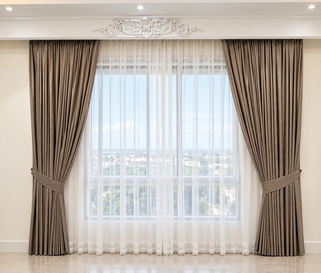Drapes and a full-width sheer